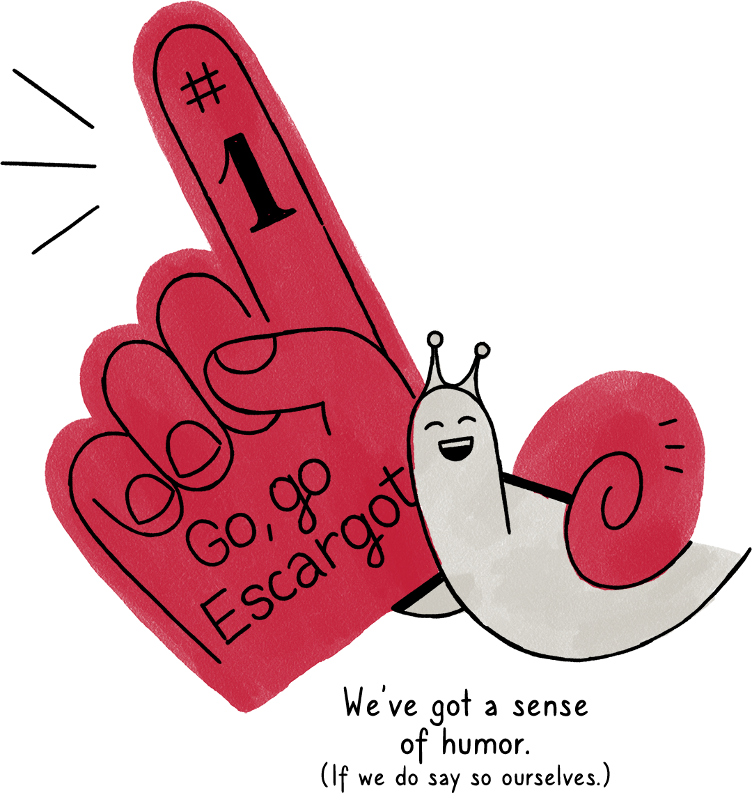 illustration of a snail holding a sign
